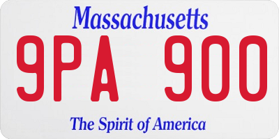 MA license plate 9PA900