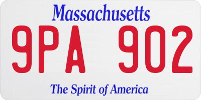 MA license plate 9PA902