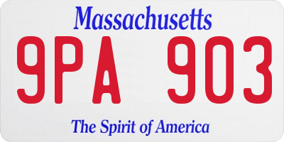 MA license plate 9PA903