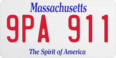 MA license plate 9PA911