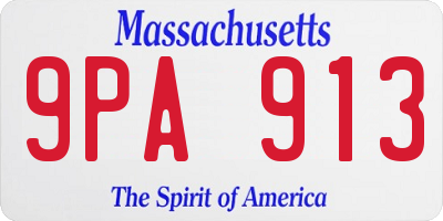 MA license plate 9PA913