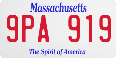 MA license plate 9PA919