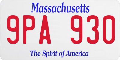 MA license plate 9PA930
