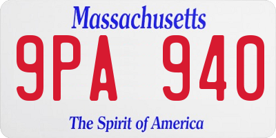 MA license plate 9PA940