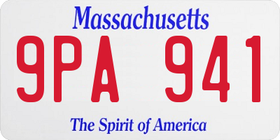 MA license plate 9PA941