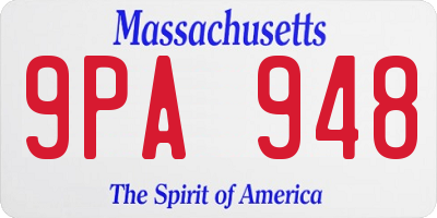 MA license plate 9PA948