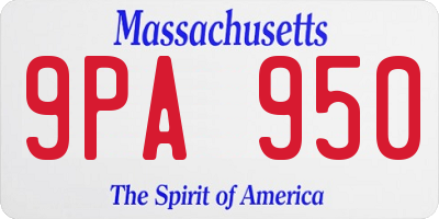 MA license plate 9PA950