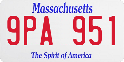 MA license plate 9PA951