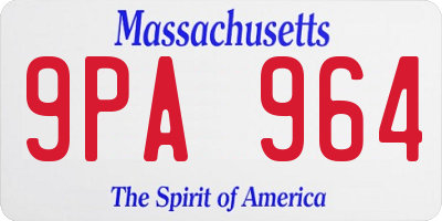 MA license plate 9PA964