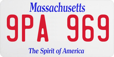 MA license plate 9PA969