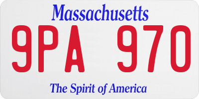 MA license plate 9PA970