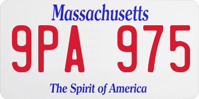 MA license plate 9PA975
