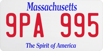 MA license plate 9PA995