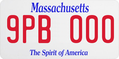 MA license plate 9PB000