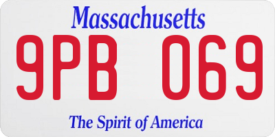 MA license plate 9PB069