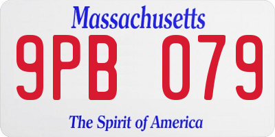 MA license plate 9PB079