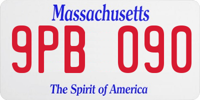 MA license plate 9PB090