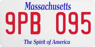 MA license plate 9PB095