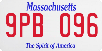 MA license plate 9PB096