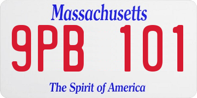 MA license plate 9PB101