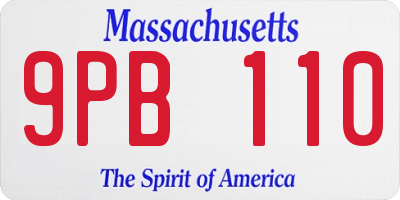 MA license plate 9PB110