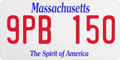 MA license plate 9PB150
