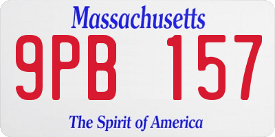 MA license plate 9PB157