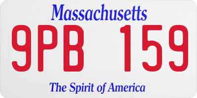 MA license plate 9PB159