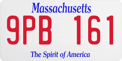MA license plate 9PB161