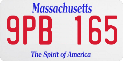 MA license plate 9PB165