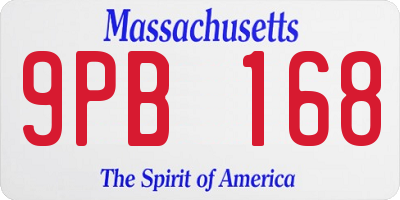 MA license plate 9PB168