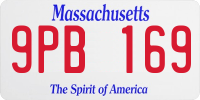 MA license plate 9PB169