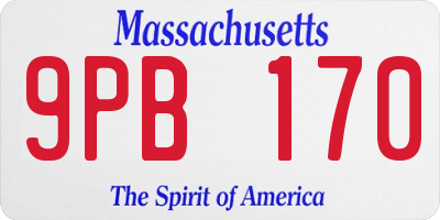 MA license plate 9PB170