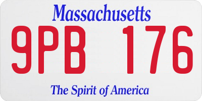 MA license plate 9PB176