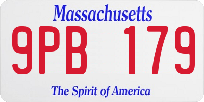 MA license plate 9PB179