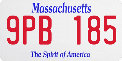 MA license plate 9PB185
