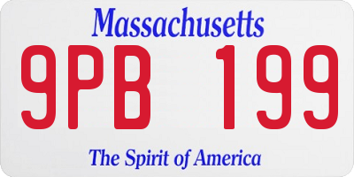 MA license plate 9PB199