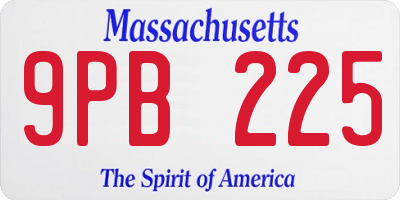 MA license plate 9PB225