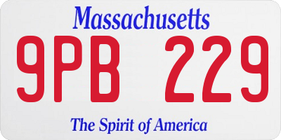MA license plate 9PB229