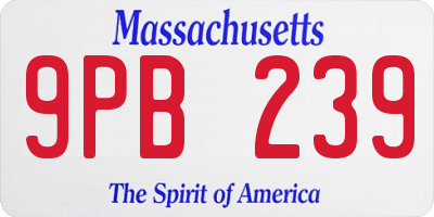 MA license plate 9PB239