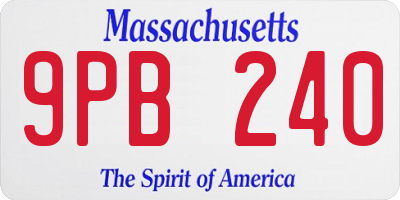 MA license plate 9PB240