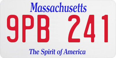 MA license plate 9PB241