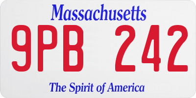 MA license plate 9PB242