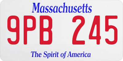MA license plate 9PB245