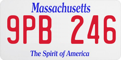 MA license plate 9PB246