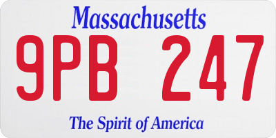 MA license plate 9PB247
