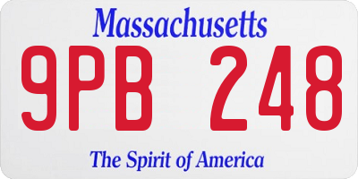 MA license plate 9PB248