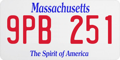 MA license plate 9PB251