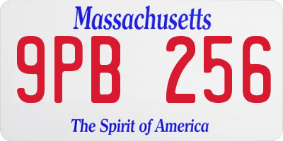 MA license plate 9PB256