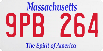 MA license plate 9PB264